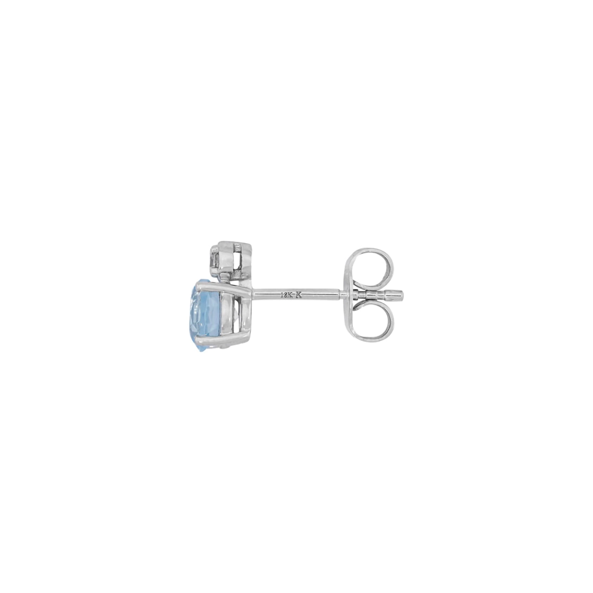 Topos en oro blanco de 18 Kilates, Uñas+decoración, con 2 topacios centrales de 1.25 Ct y decoración en diamantes de 0.05 Ct