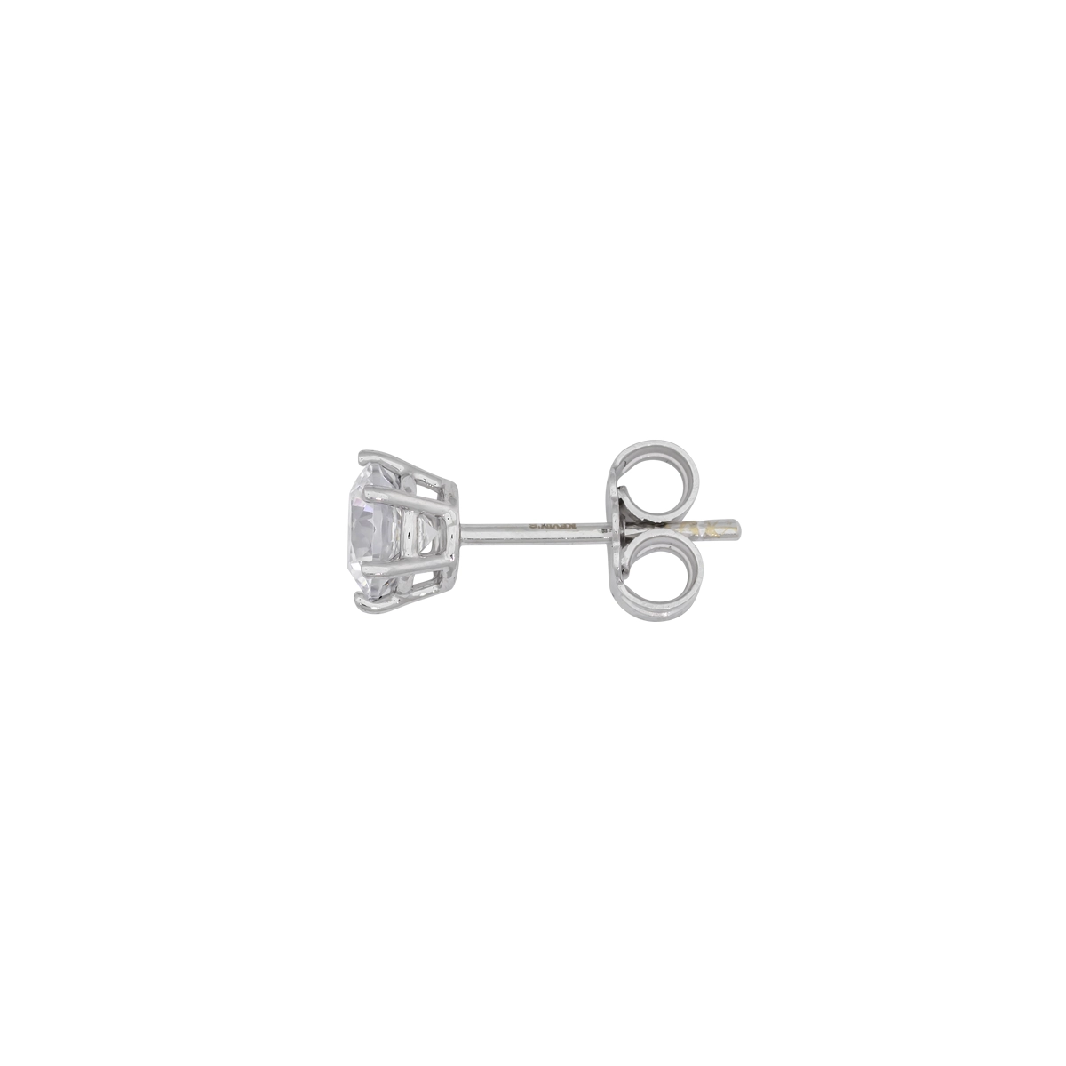 Topos studs en oro blanco de 18 Kilates, con 2 zircones centrales