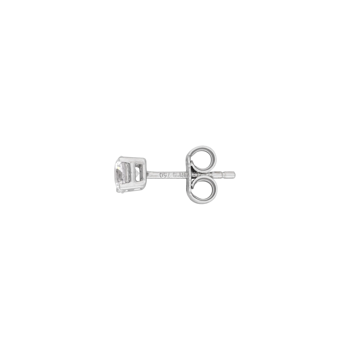 Topos studs en oro blanco de 18 Kilates, con 2 zircones centrales, 3.50 mm. de ancho