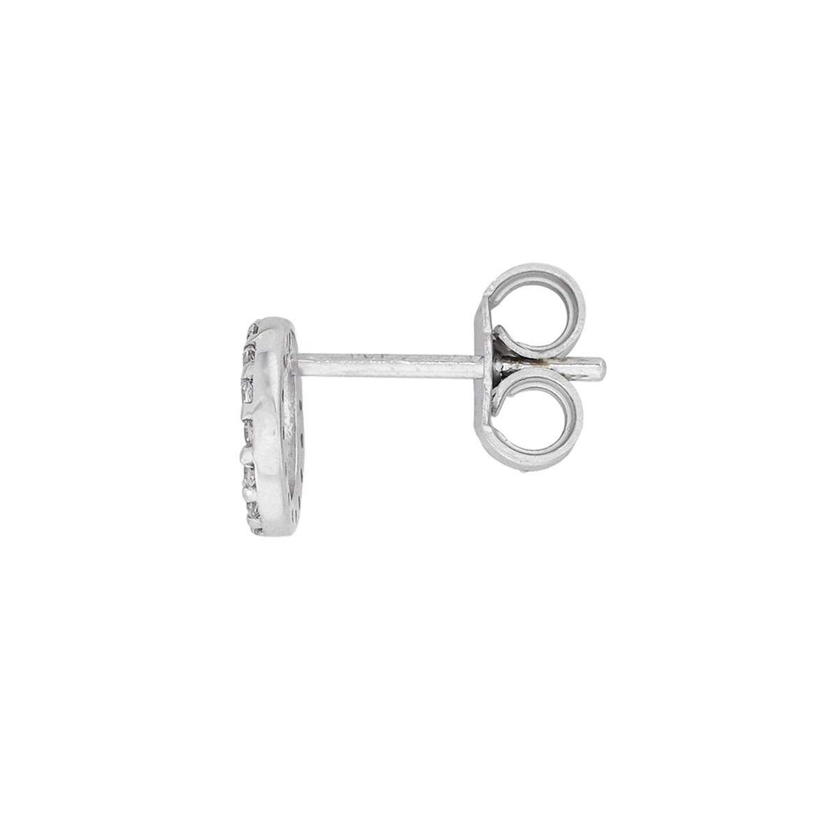 Topos en oro blanco de 18 Kilates, Figuras geométricas, con zircones, 7 mm. de ancho