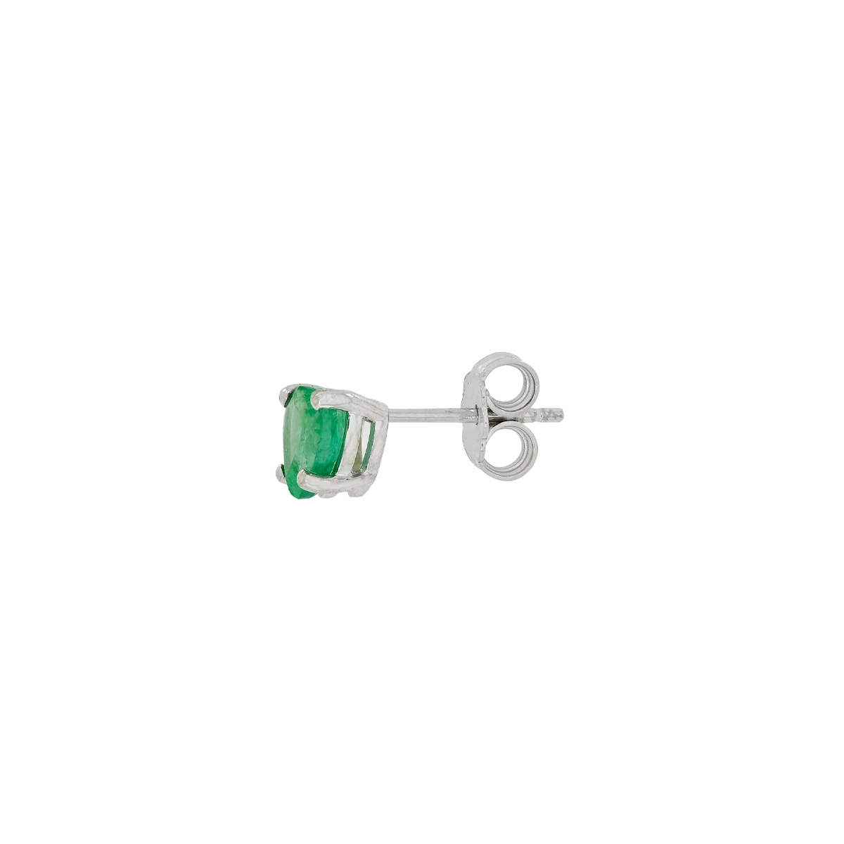Topos studs en oro blanco de 18 Kilates, con 2 esmeraldas centrales de 1.40 Ct