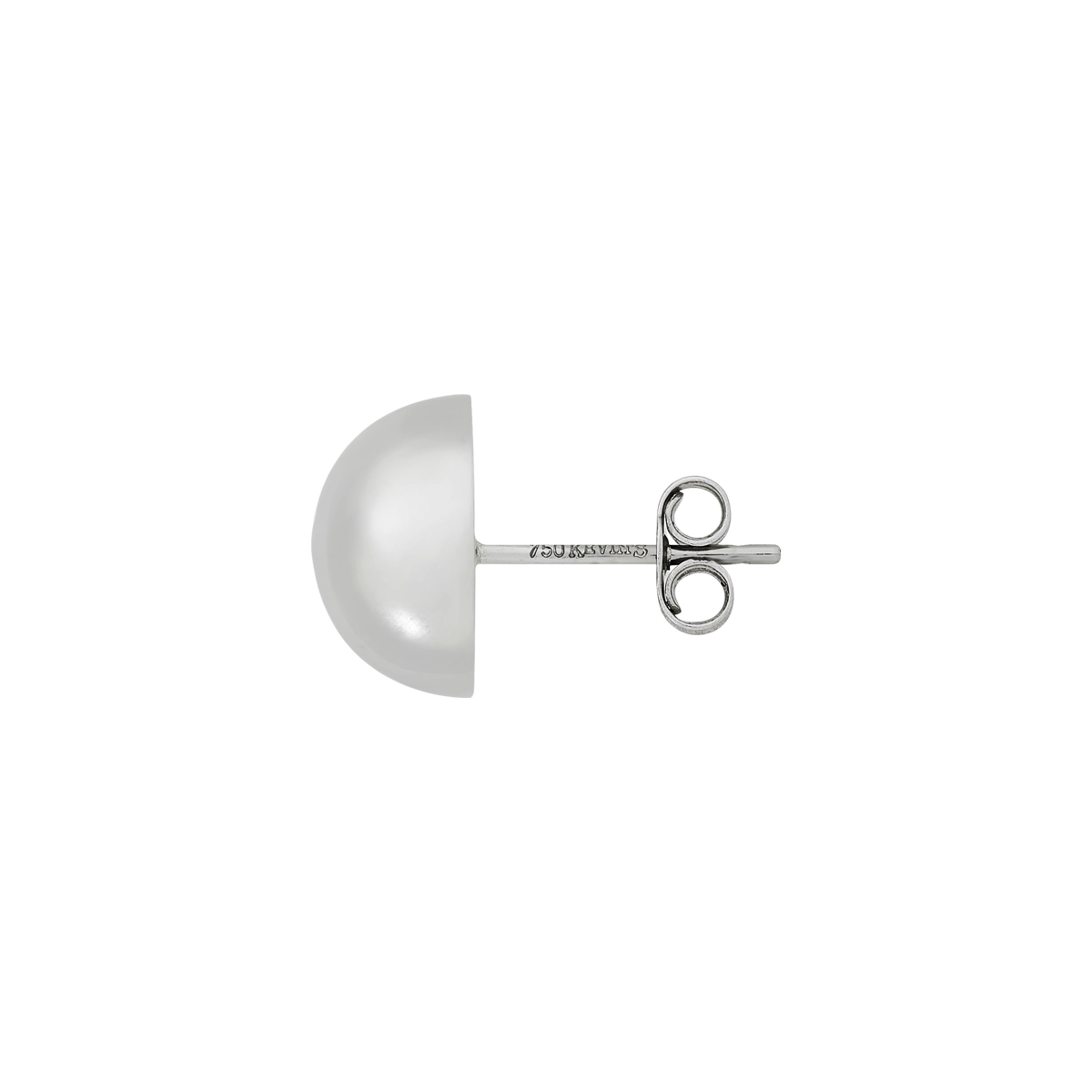 Topos en oro blanco de 18 Kilates, 1/2 bola, 9.50 mm. de ancho