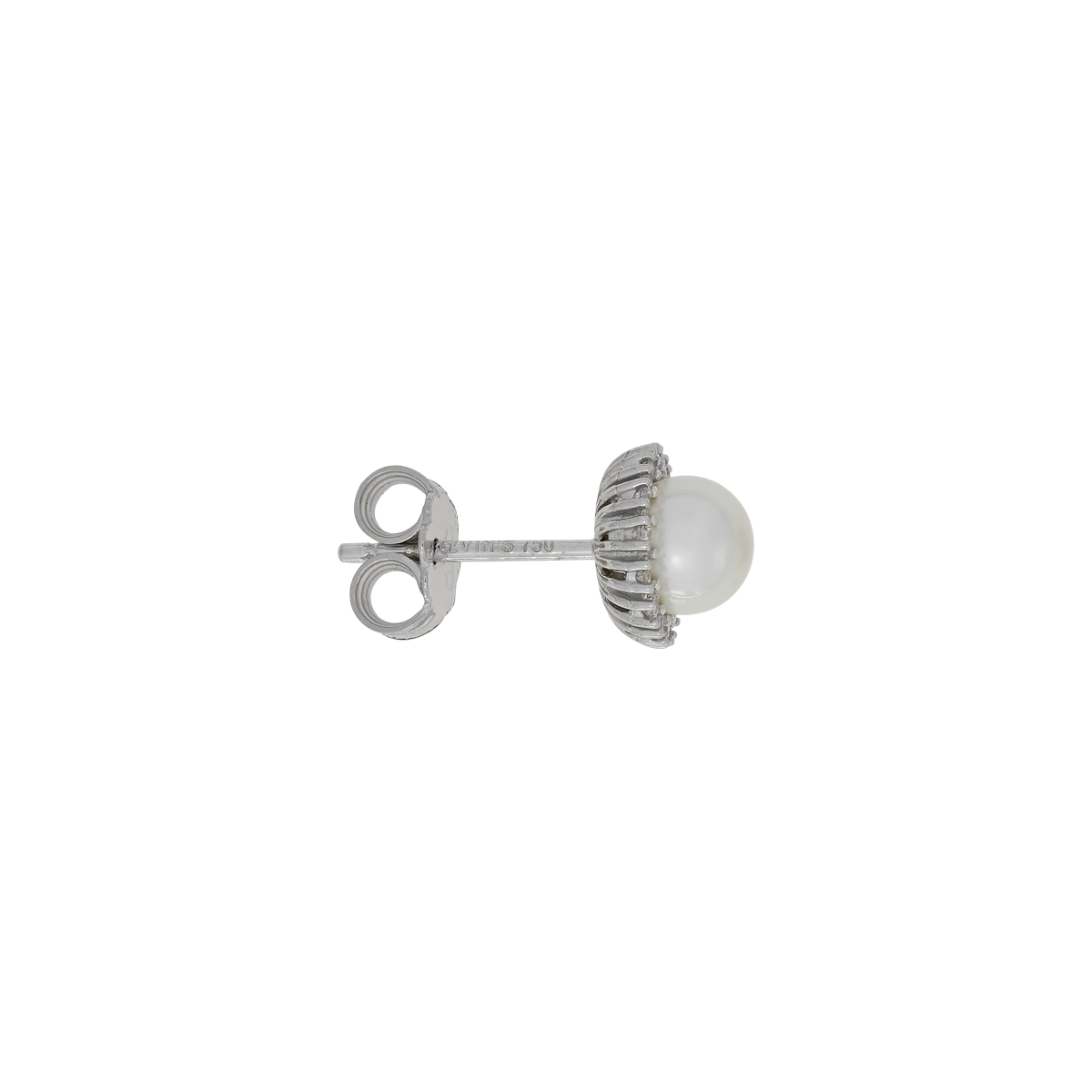 Topos en oro blanco de 18 Kilates, con perlas centrales de 5 mm de ancho aprox y decoración en zircones