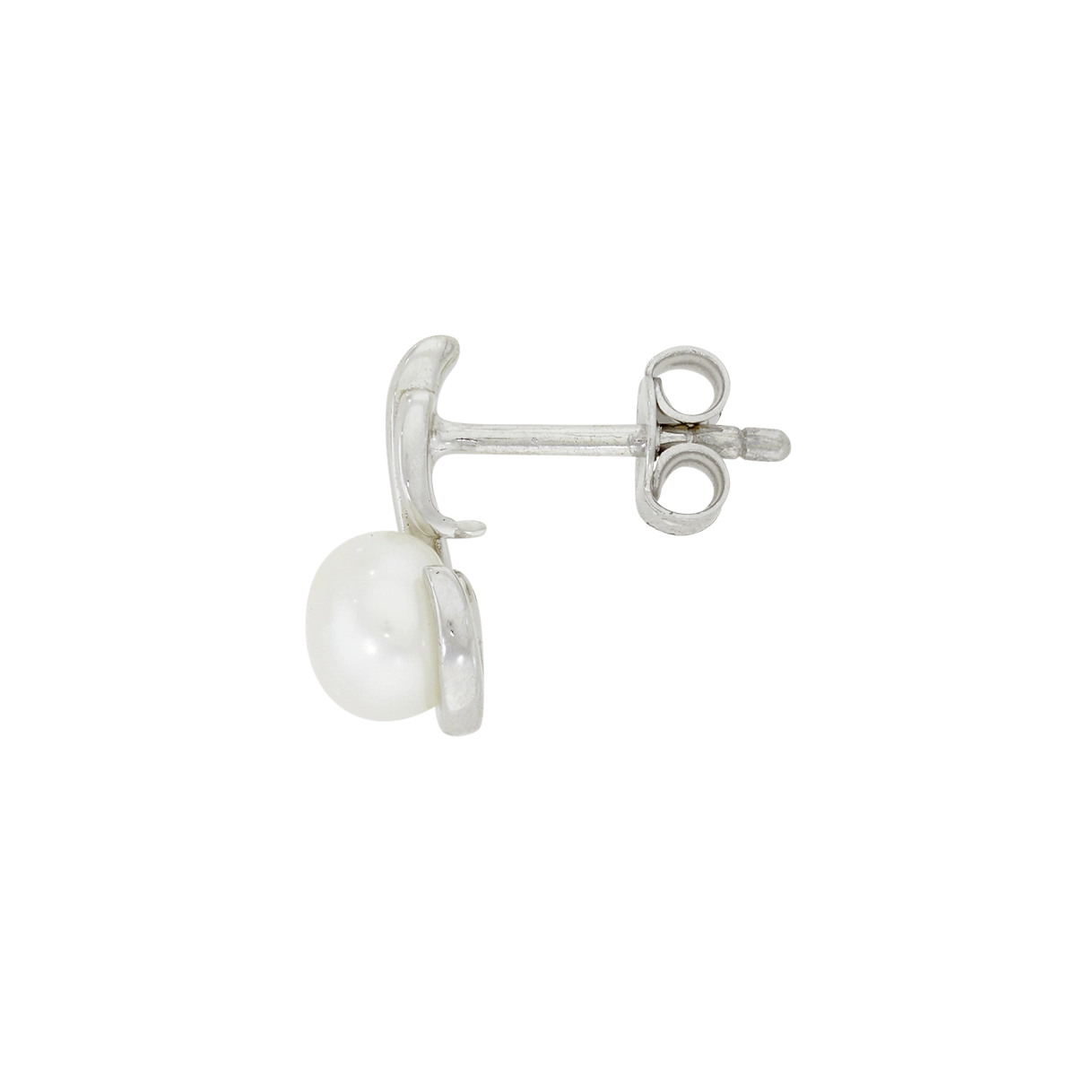 Topos en oro blanco de 18 Kilates, Franja, con perlas centrales de 5 mm de ancho aprox