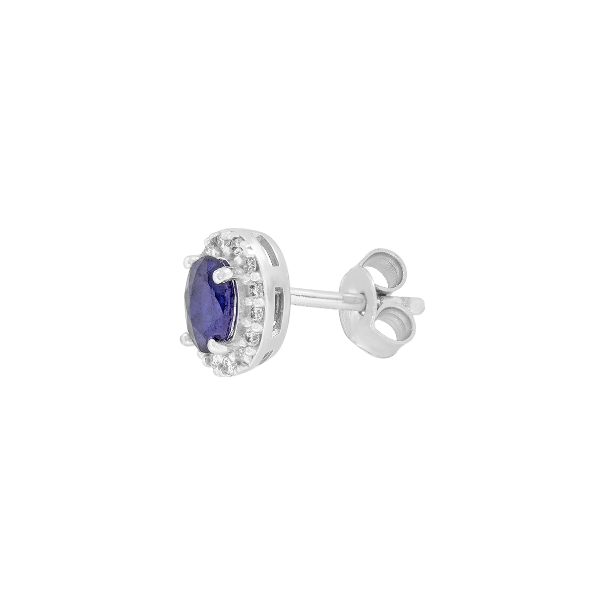 Topos en oro blanco de 18 Kilates, Uñas+decoración, con 2 zafiros centrales de 0.75 Ct y decoración en diamantes de 0.14 Ct