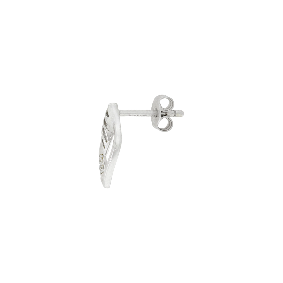 Topos en oro blanco de 18 Kilates, Hoja, con zircones