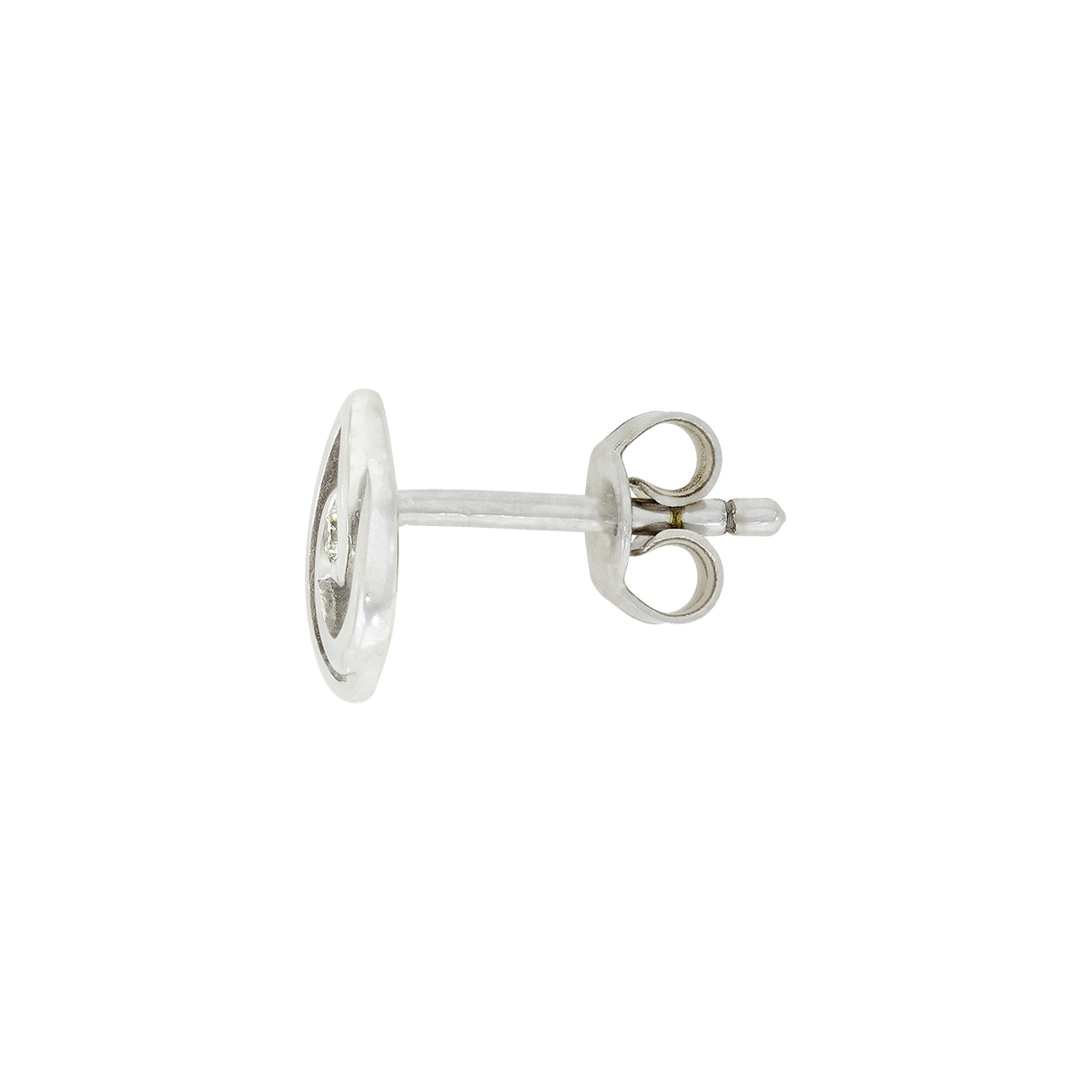 Topos en oro blanco de 18 Kilates, Lágrima, con 2 diamantes centrales de 0.04 Ct