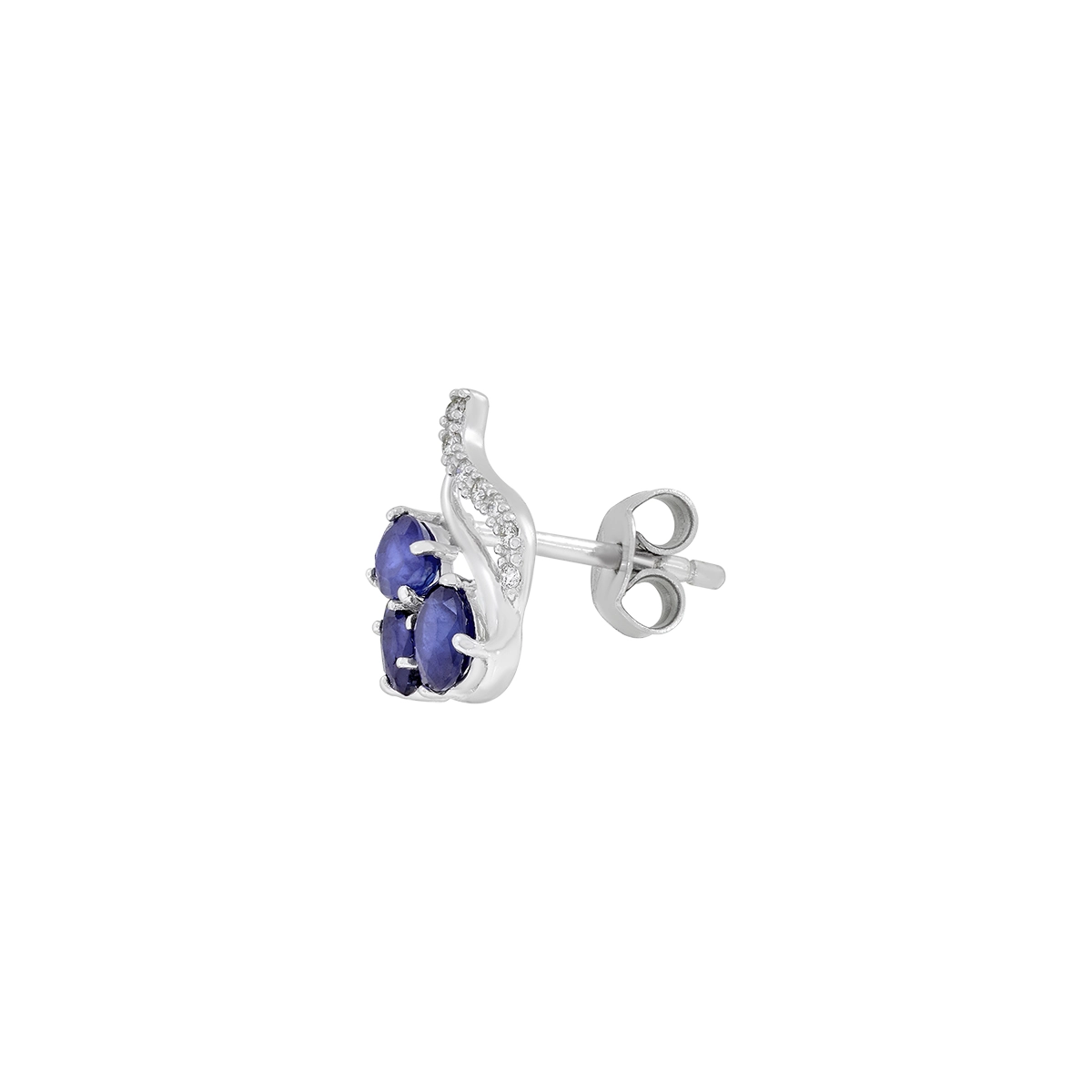 Topos en oro blanco de 18 Kilates, Franja, con zafiros de 0.95 Ct y diamantes de 0.07 Ct