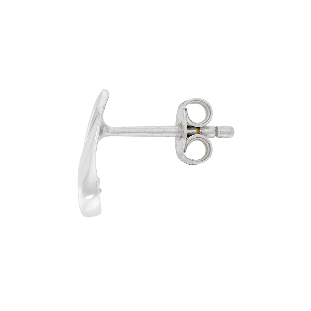 Topos en oro blanco de 18 Kilates, Onda, con 2 zircones centrales