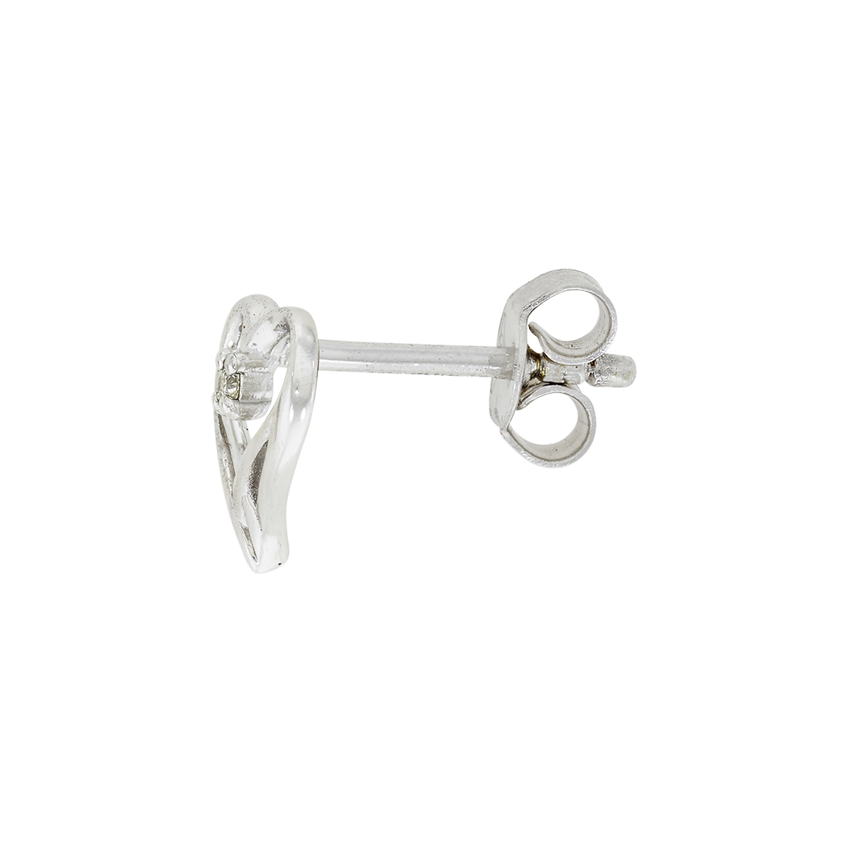 Topos de corazón en oro blanco de 18 Kilates, con 2 diamantes centrales de 0.02 Ct
