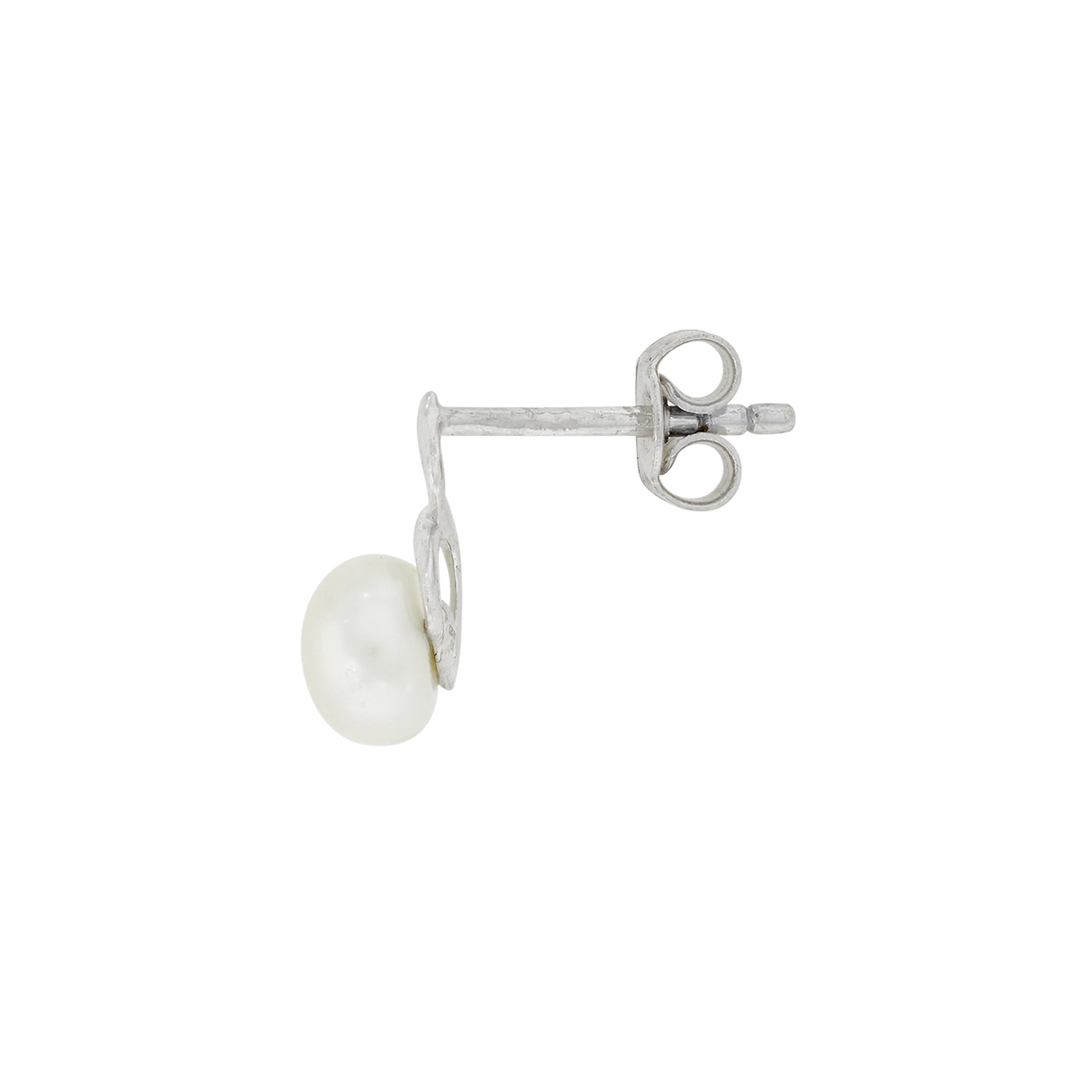 Topos en oro blanco de 18 Kilates, Franja, con perlas centrales de 5 mm de ancho aprox y decoración en diamantes de 0.01 Ct