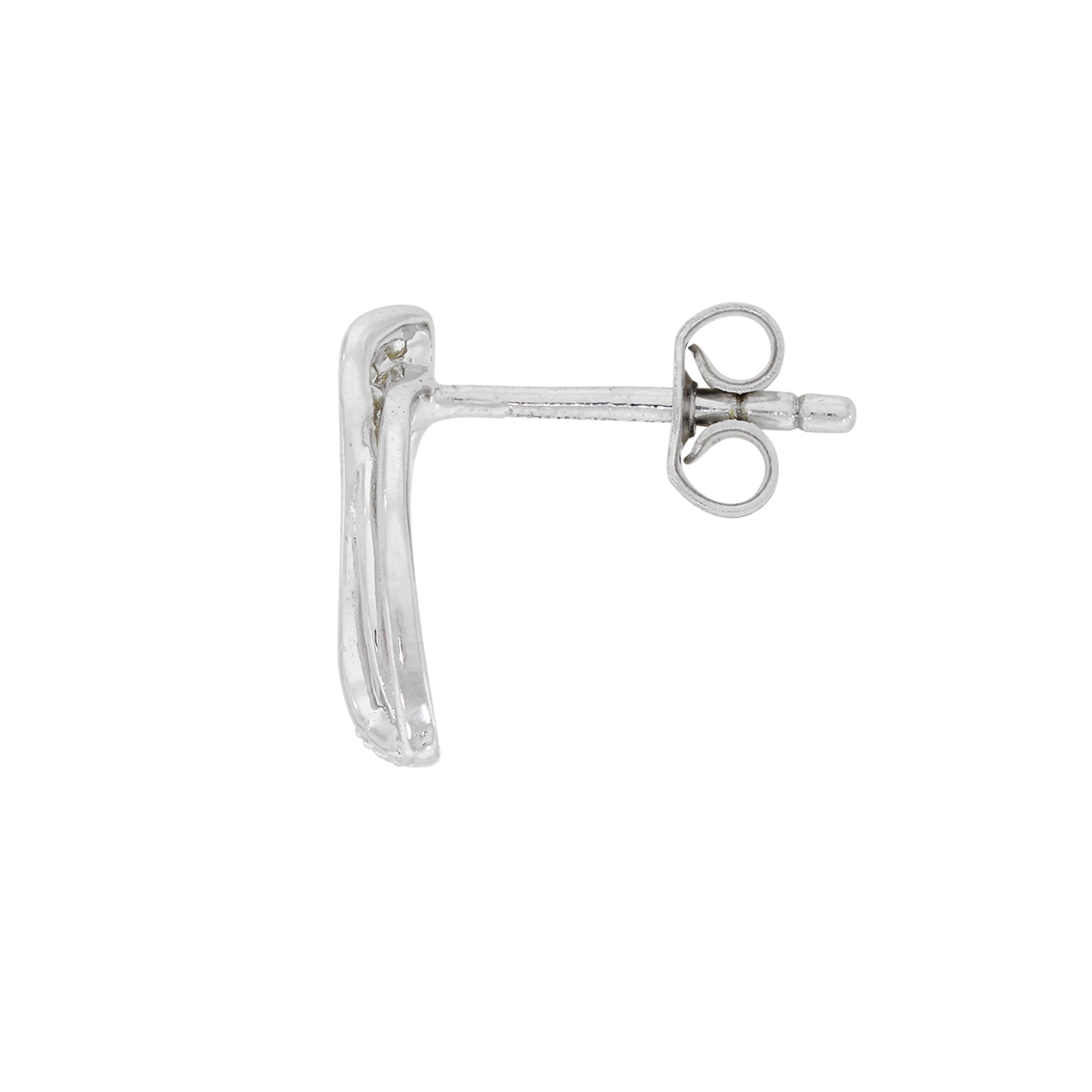 Topos en oro blanco de 18 Kilates, Hoja, con diamantes de 0.10 Ct