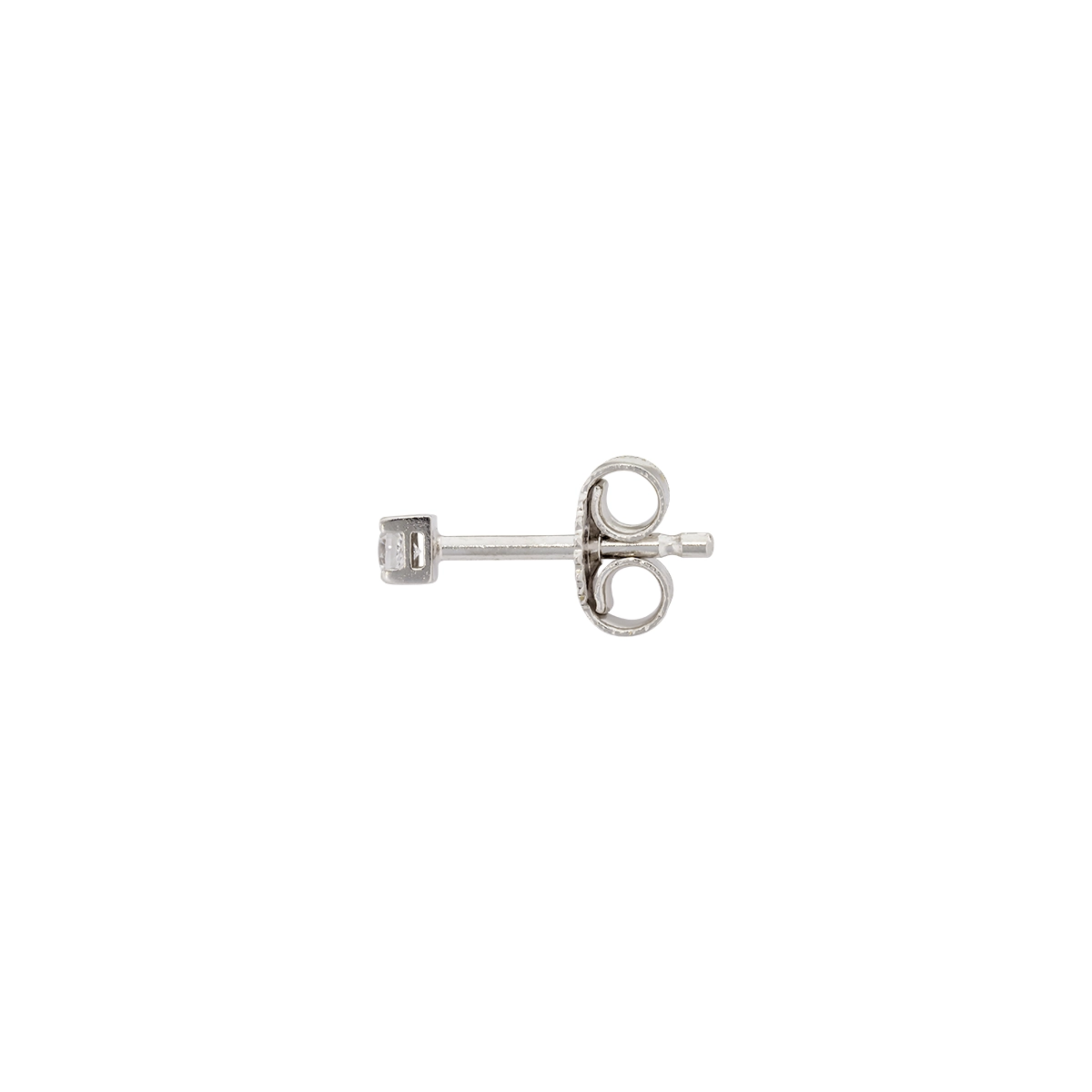 Topos studs en oro blanco de 18 Kilates, con 2 zircones centrales, 2 mm. de ancho