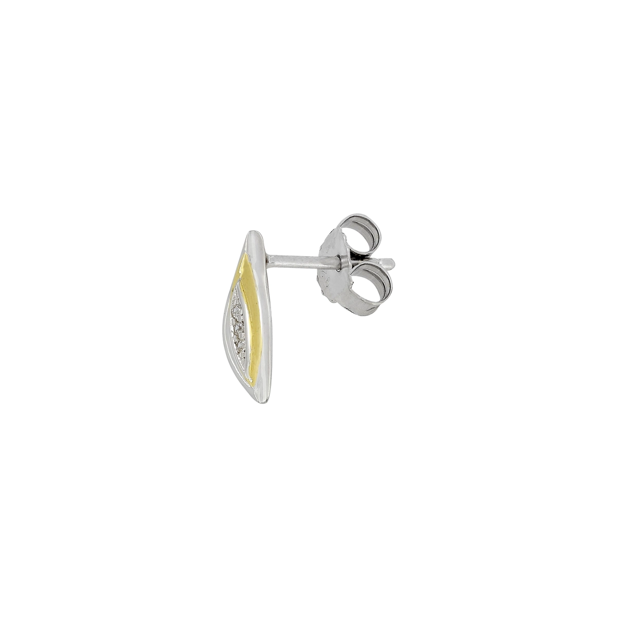 Topos en plata Ley 925, Hoja, con zircones, de la coleccion Sueños