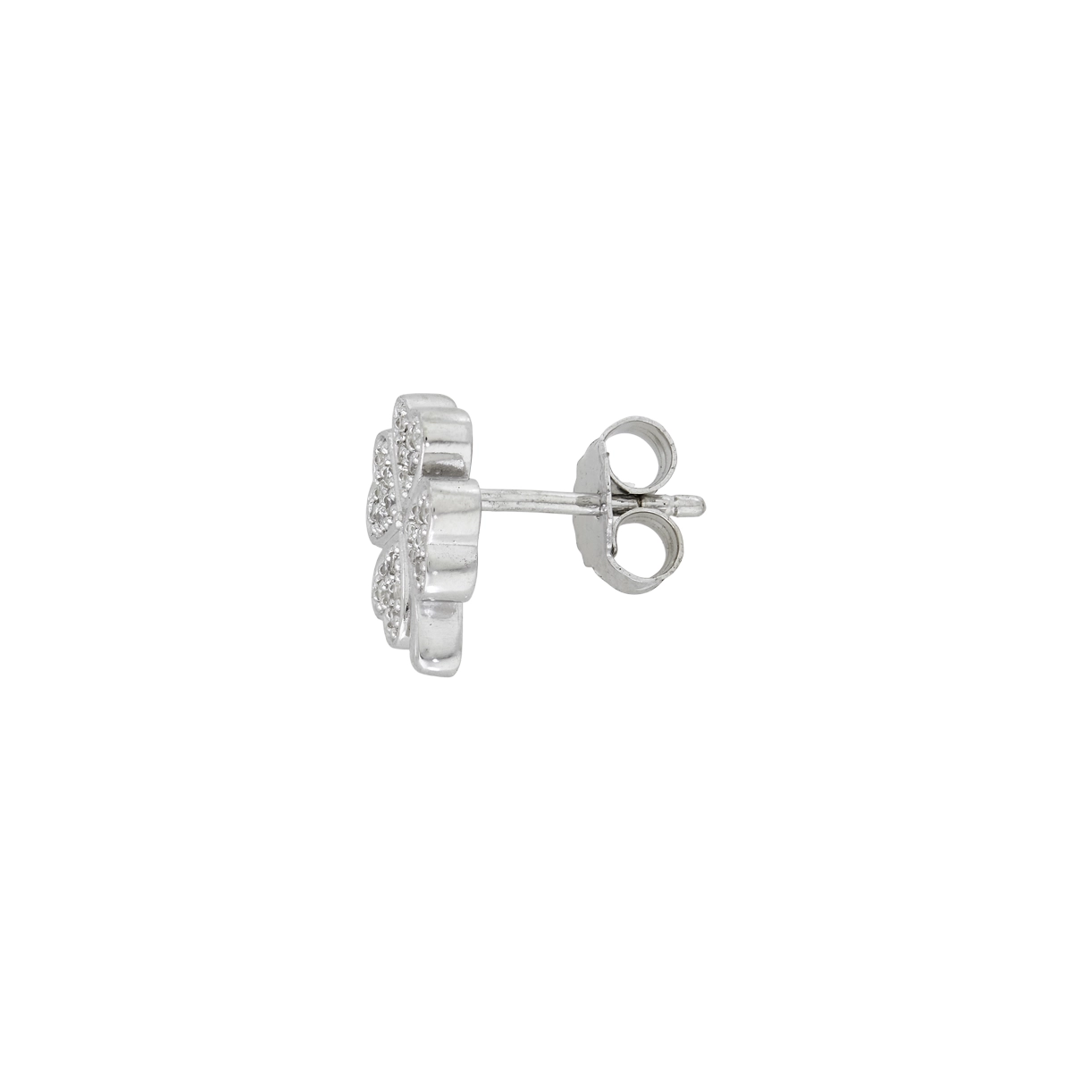 Topos de trébol en plata Ley 925, con zircones - Colección Sueños