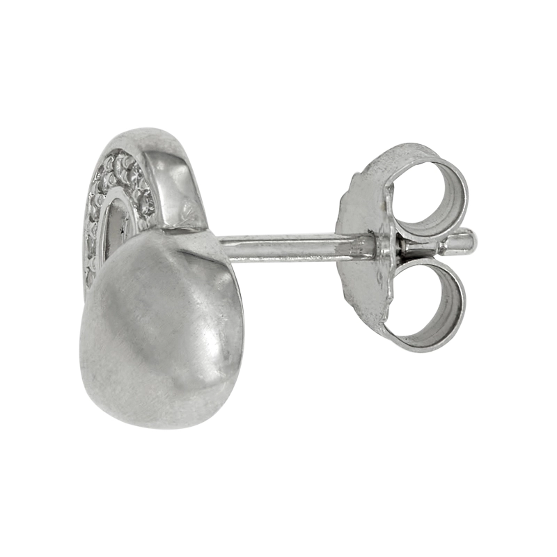 Topos de corazón en plata Ley 925, con cristales - Coleccion Sueños