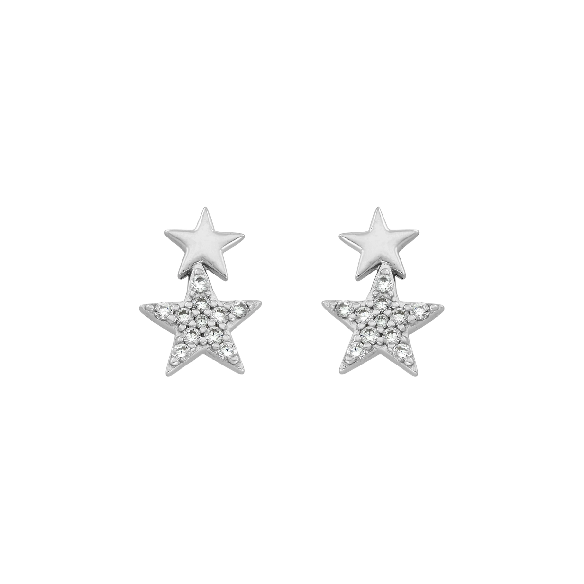 Topos en plata Ley 925, Estrella, con cristales, de la coleccion Sueños