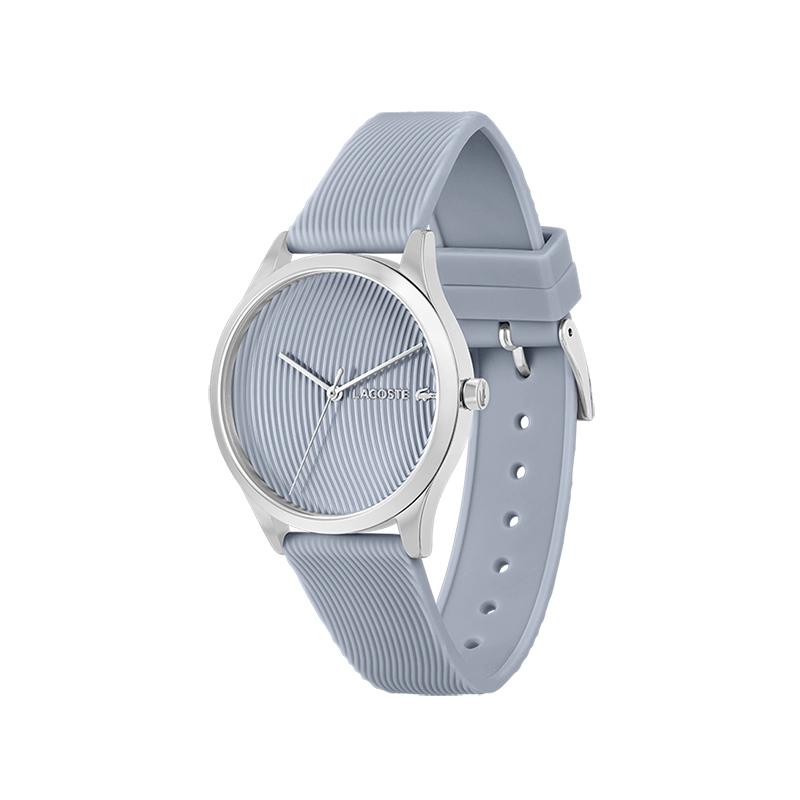 Reloj Lacoste analogo, para Dama, tablero redondo, estilo sin numeros, pulso silicona