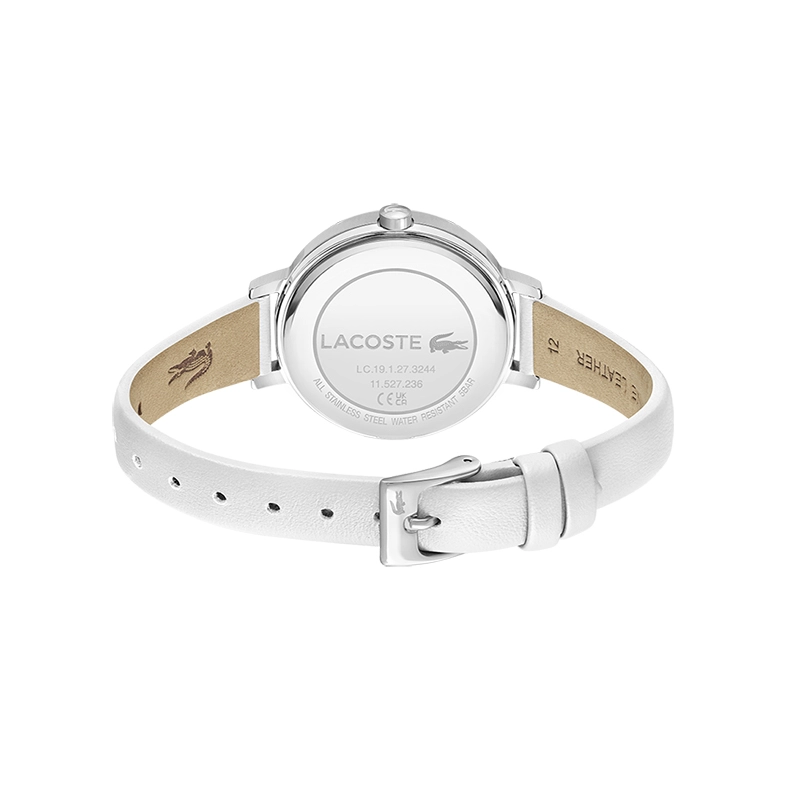 Reloj Lacoste analogo, para Dama, tablero redondo, estilo puntos, pulso cuero