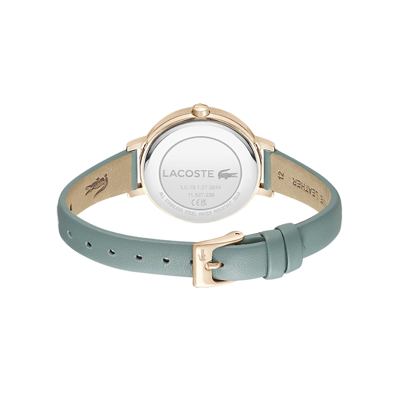 Reloj Lacoste analogo, para Dama, tablero redondo, estilo puntos, pulso cuero