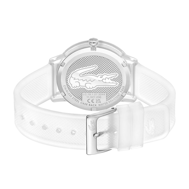 Reloj Lacoste analogo, para Hombre, tablero redondo, estilo index, pulso silicona