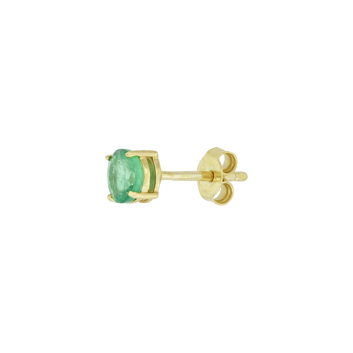 Topos studs en oro amarillo de 18 Kilates, con 2 esmeraldas centrales de 0.90 Ct