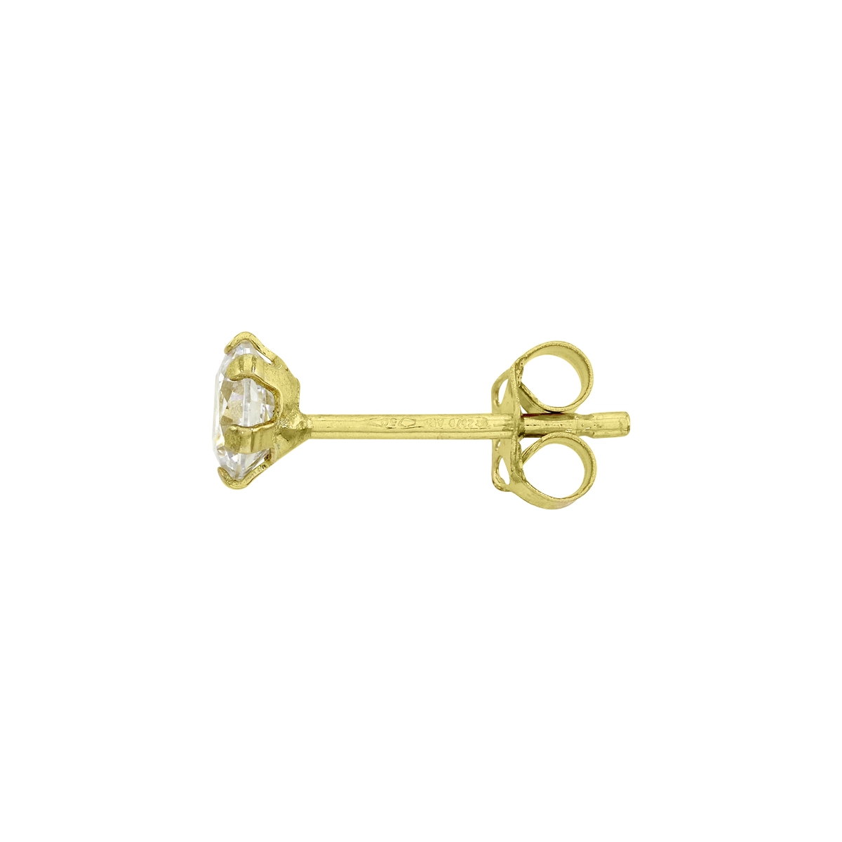 Topos studs en oro amarillo de 18 Kilates, con 2 zircones centrales