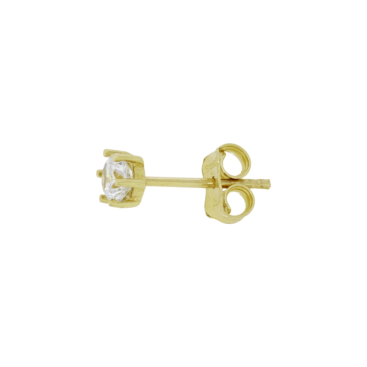 Topos studs en oro amarillo de 18 Kilates, con 2 zircones centrales