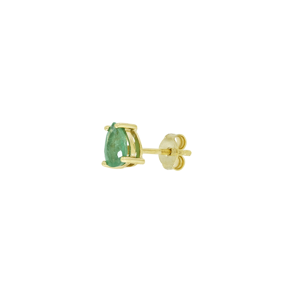 Topos studs en oro amarillo de 18 Kilates, con 2 esmeraldas centrales de 0.75 Ct