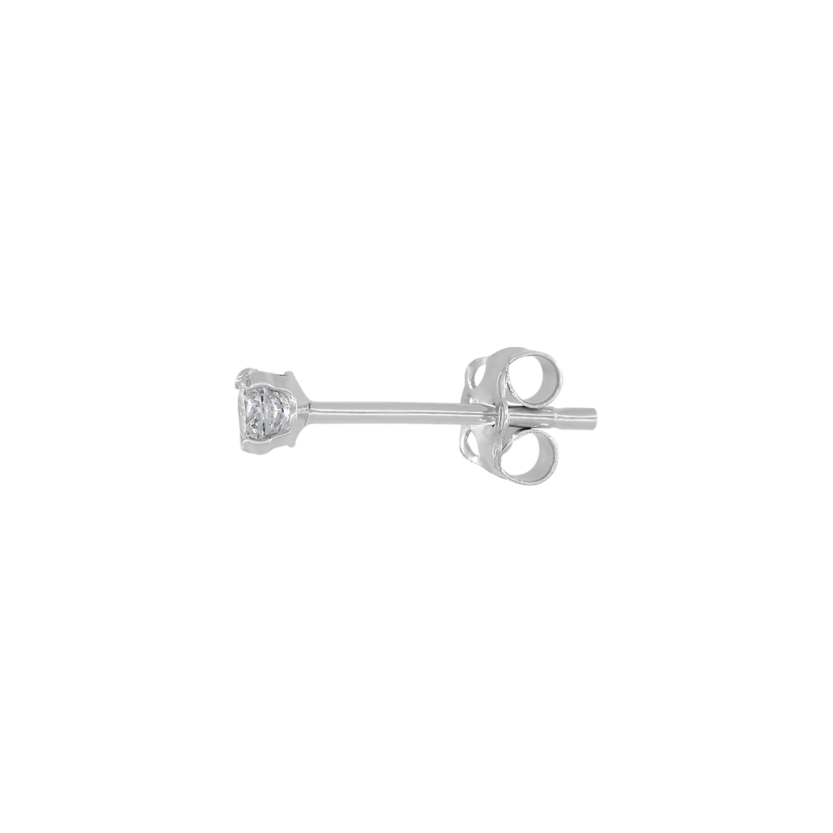 Topos studs en oro blanco de 18 Kilates, con 2 zircones centrales