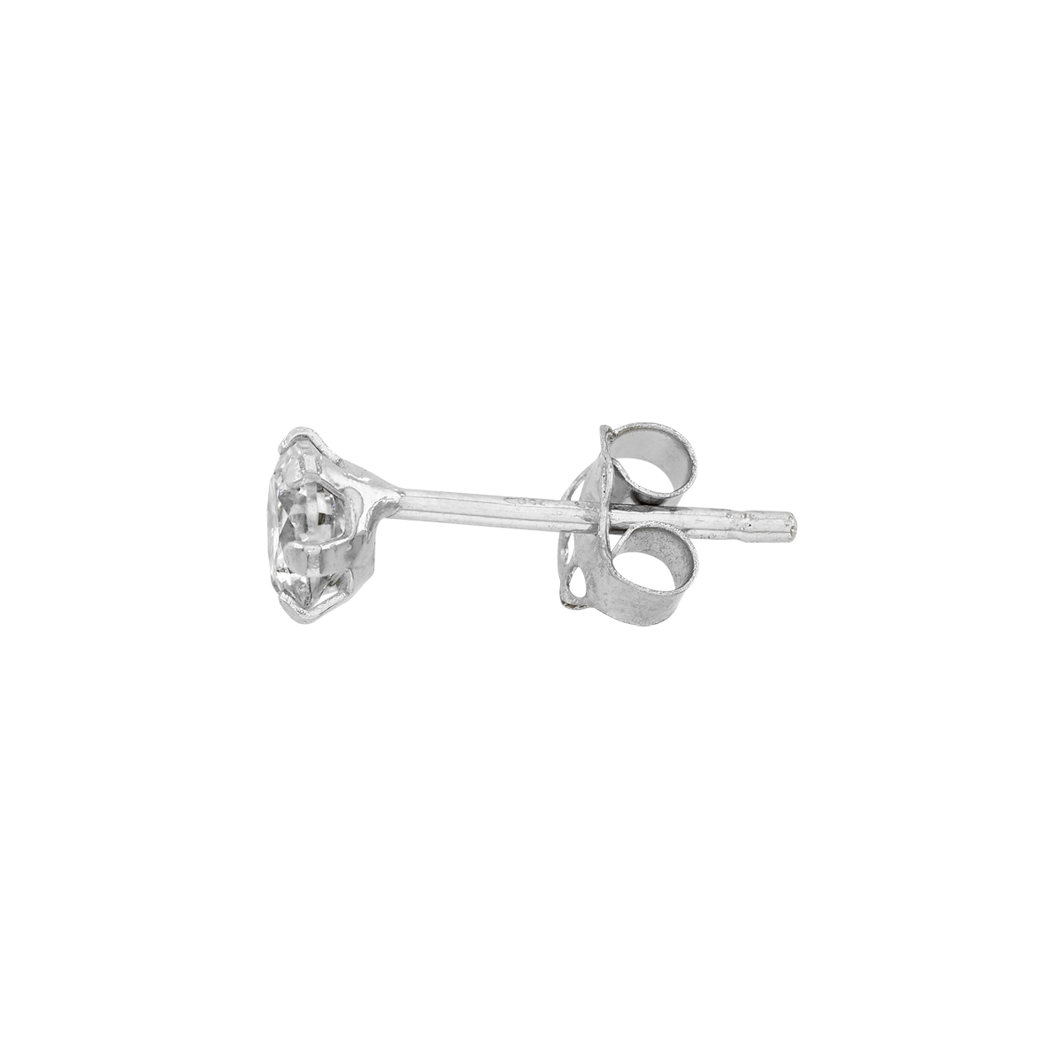 Topos studs en oro blanco de 18 Kilates, con 2 zircones centrales