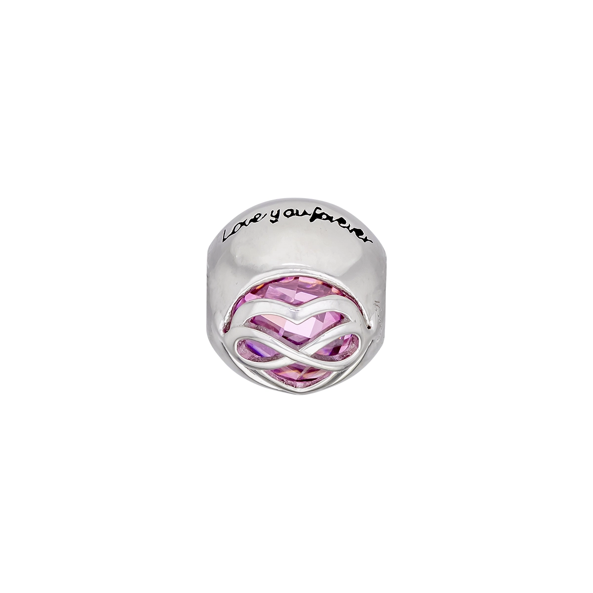 Dijes venezia en plata Ley 925, Corazon, con cristales, 12 mm. de ancho