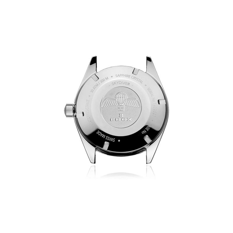 Reloj Edox análogo, Unisex, tablero redondo color verde, estilo index, pulso cuero color verde, calendario