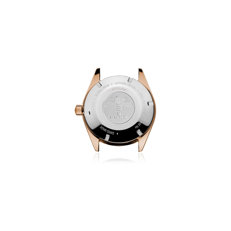 Reloj Edox análogo, Unisex, tablero redondo color negro, estilo index, pulso cuero color café, calendario