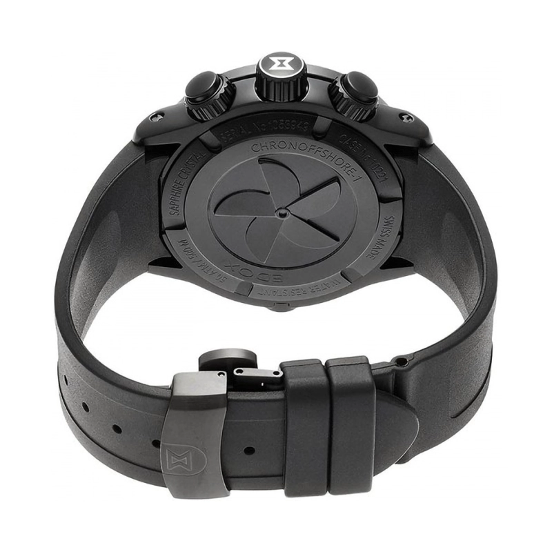 Reloj Edox análogo, para Hombre, tablero redondo colores negro y amarillo, estilo index + arábigo, pulso silicona color negro, calendario, cronografo