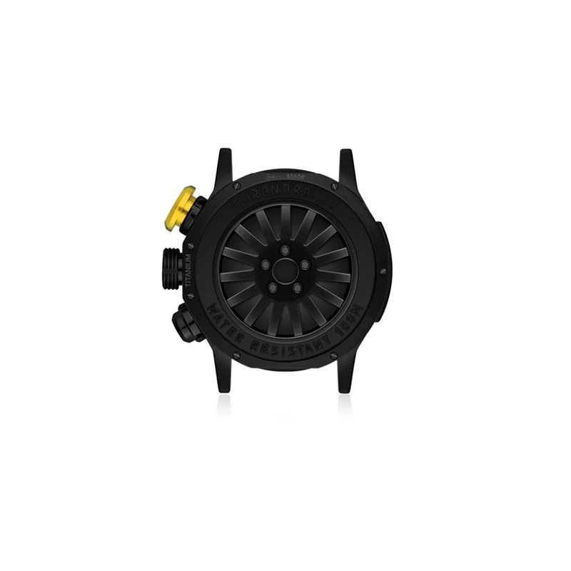 Reloj Edox análogo, para Hombre, tablero redondo colores negro y amarillo, estilo index + arábigo, pulso cuero color negro, calendario, cronografo