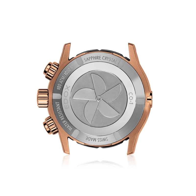 Reloj Edox analogo, para Hombre, tablero redondo color azul, estilo index + puntos, pulso cuero color azul, calendario, cronografo