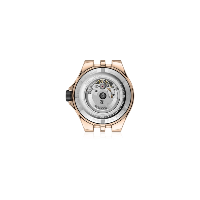 Reloj Edox análogo, para Hombre, tablero redondo color negro, estilo index, pulso silicona color negro