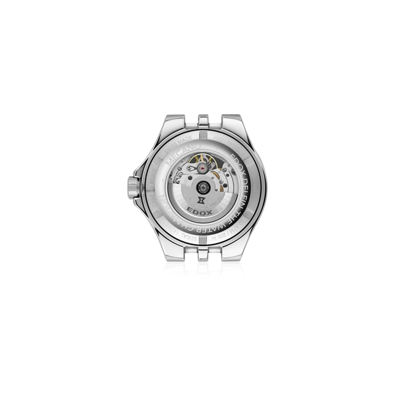Reloj Edox análogo, para Hombre, tablero redondo colores azul y plateado, estilo index, pulso silicona color blanco