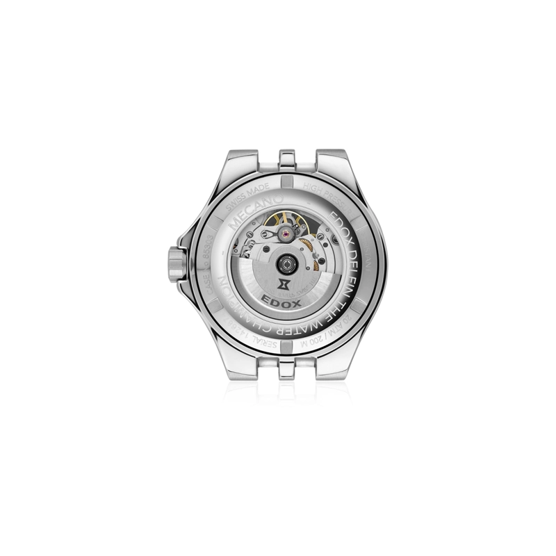 Reloj Edox análogo, para Hombre, tablero redondo color azul, estilo index, pulso acero color plateado