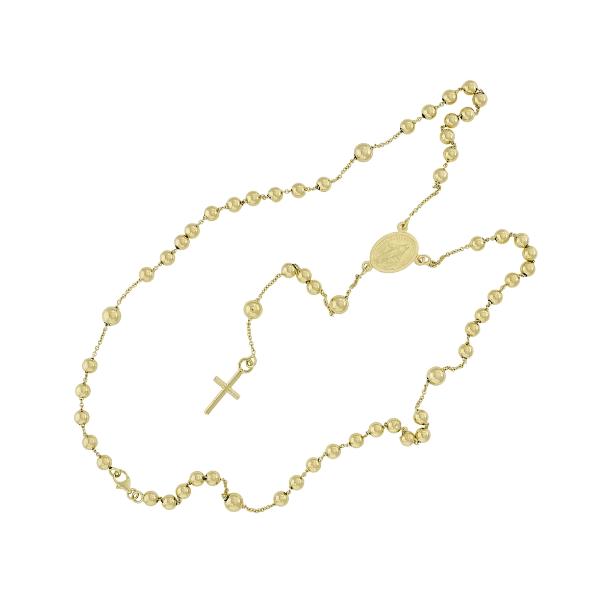 Rosario en oro amarillo de 18 Kilates, Camandula, 50 cm. de largo, 0.50 mm. de ancho