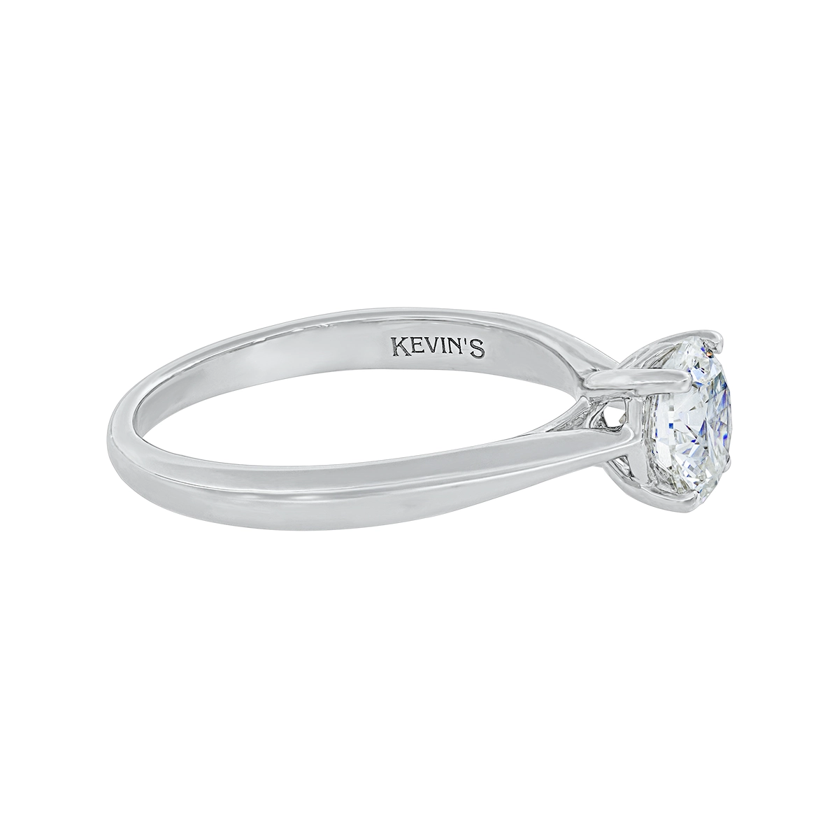 Anillo de compromiso solitario uñas, con diamante de laboratorio central redondo IGI de 1.00ct, oro tono blanco 18k, rodinado