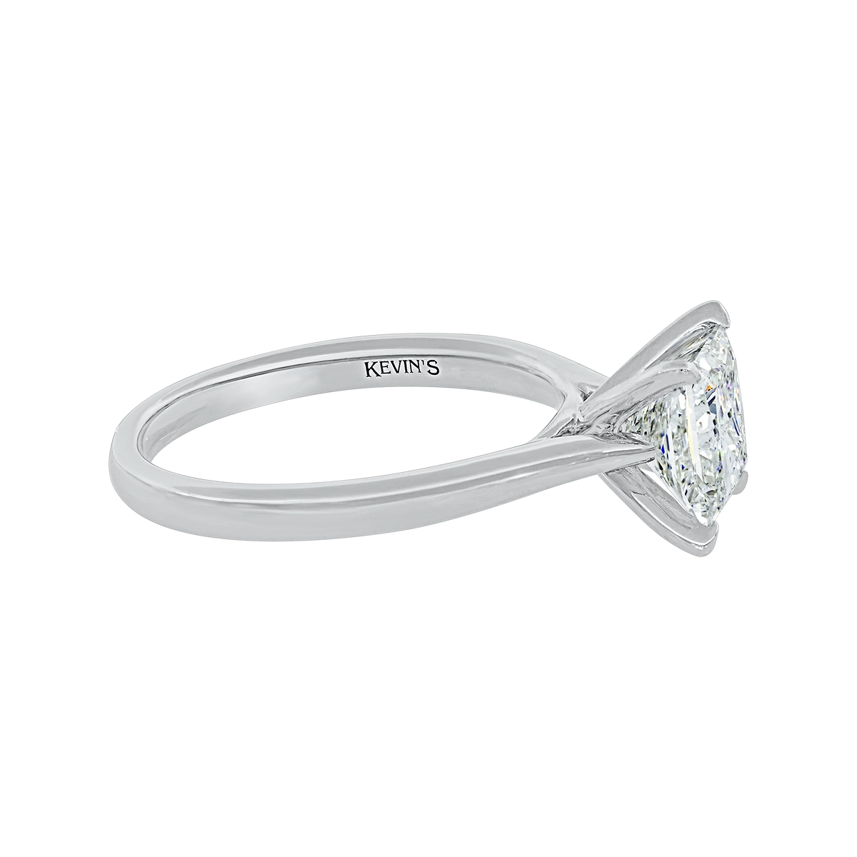 Anillo de compromiso solitario uñas, con diamante de laboratorio central princess IGI de 2.00ct, oro tono blanco 18k, rodinado
