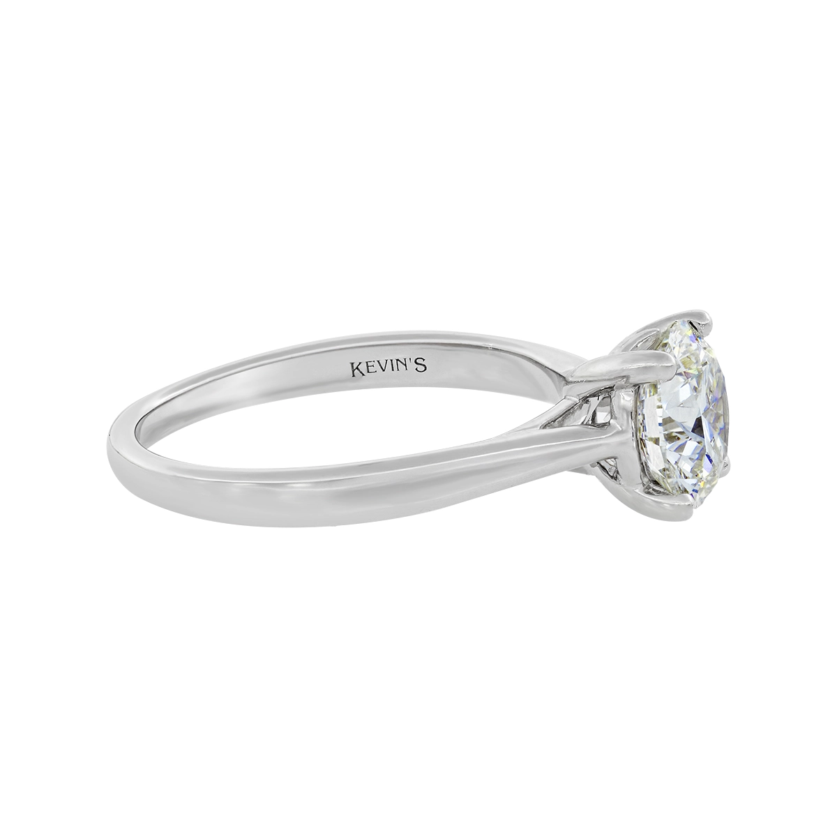 Anillo de compromiso solitario uñas, con diamante de laboratorio central redondo IGI de 2.00ct, oro tono blanco 18k, rodinado