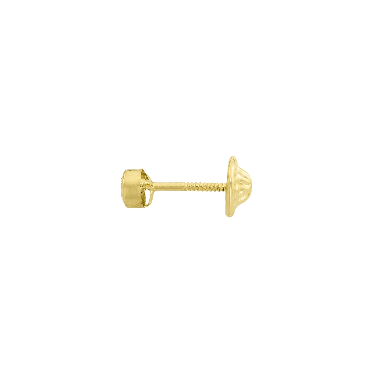 Topos studs en oro amarillo de 18 Kilates, Bisel, con 2 zircones centrales, 3 mm. de ancho