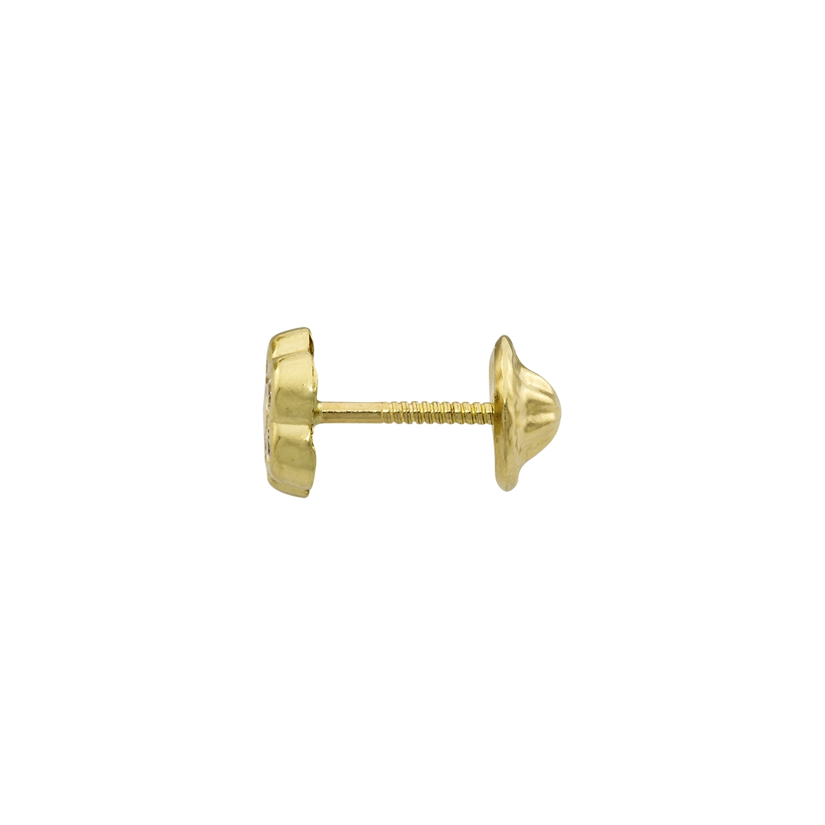 Topos de flores en oro amarillo de 18 Kilates, con zircones