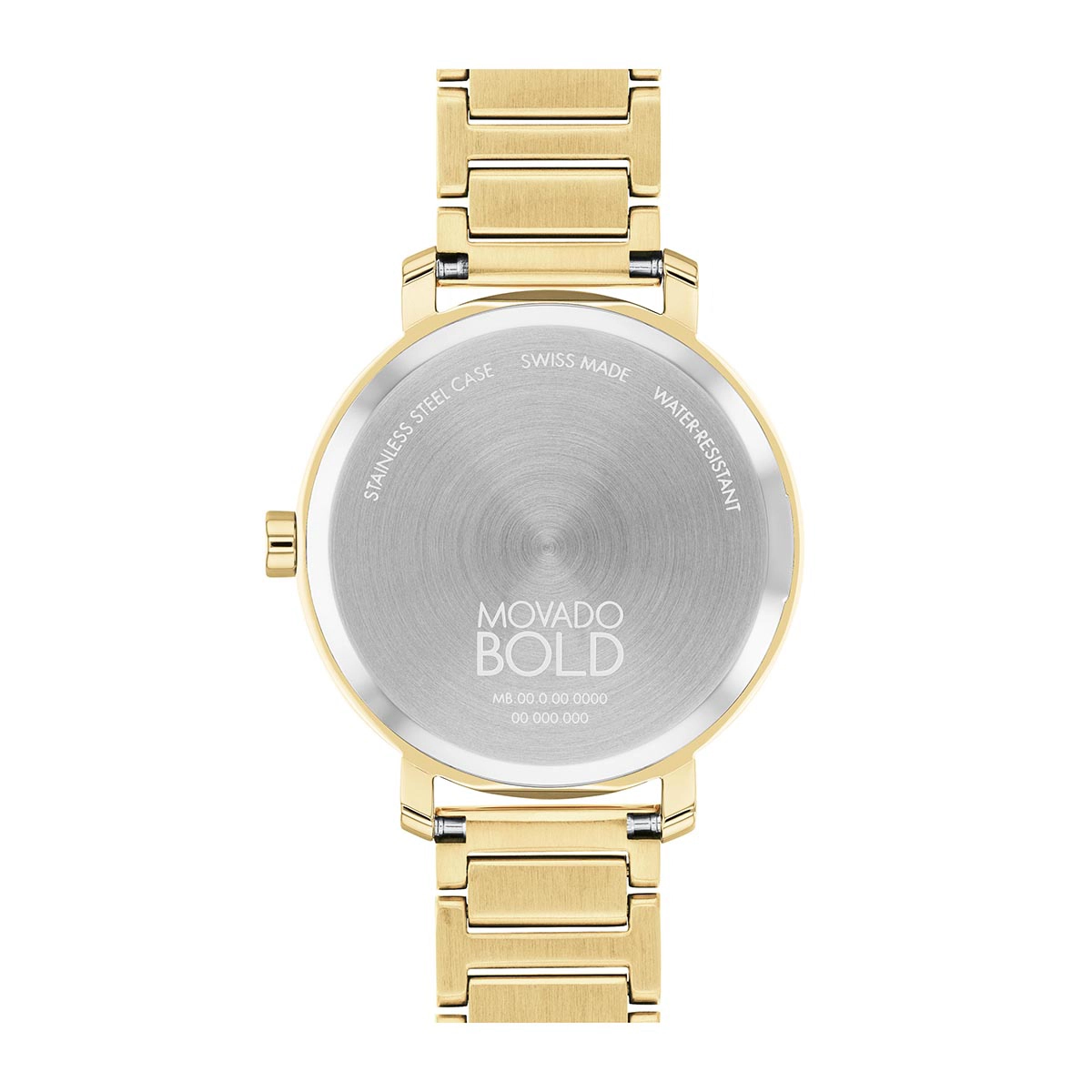 Reloj Movado análogo, para Dama, tablero redondo color dorado, estilo sin números, pulso acero color dorado