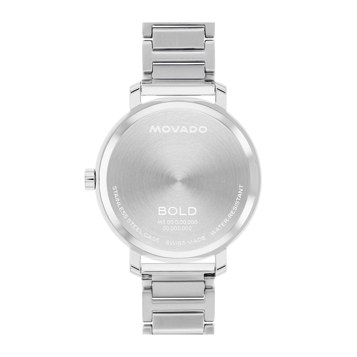 Reloj Movado análogo, para Dama, tablero redondo color plateado, estilo sin números, pulso acero color plateado