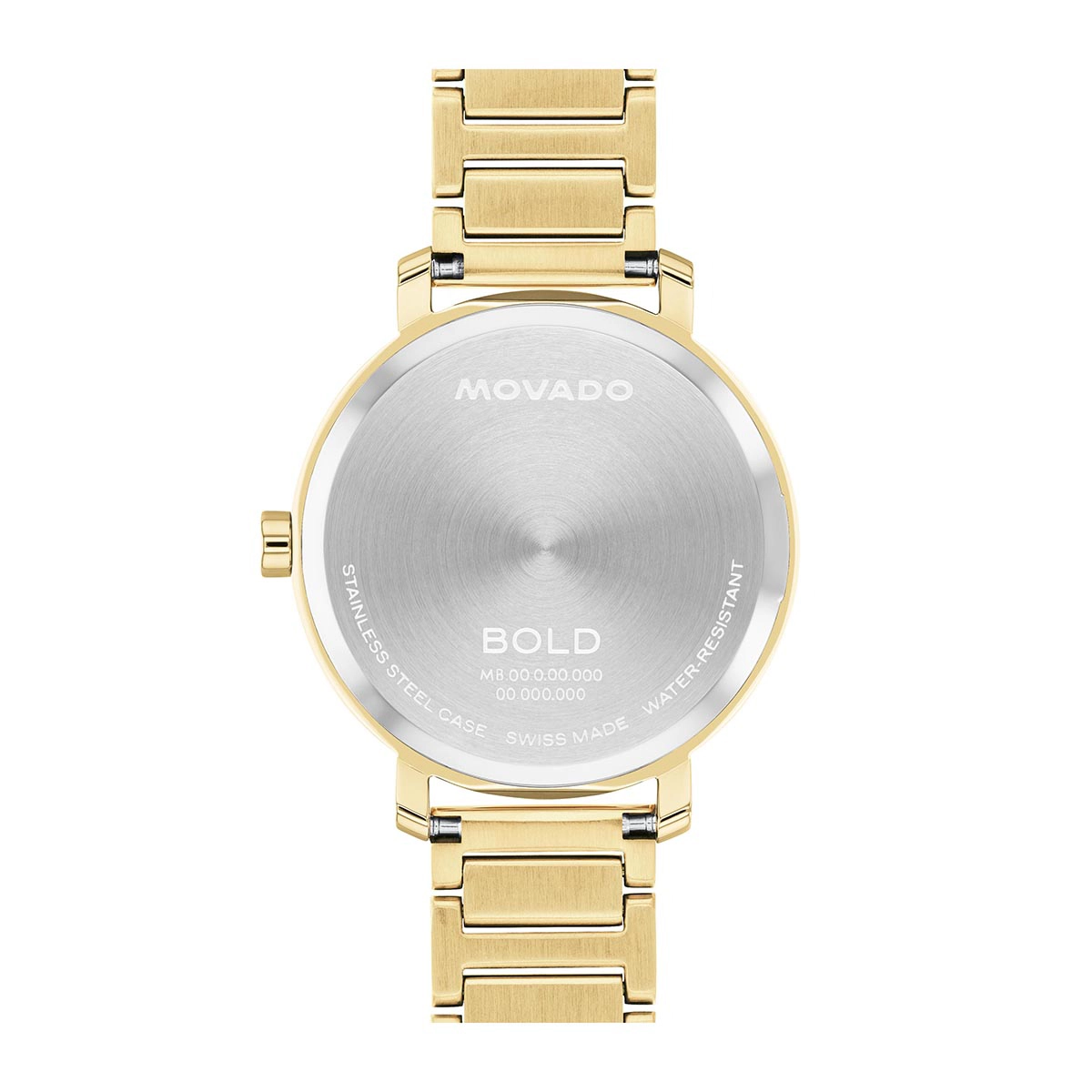 Reloj Movado análogo, para Dama, tablero redondo color dorado, estilo sin números, pulso acero color dorado