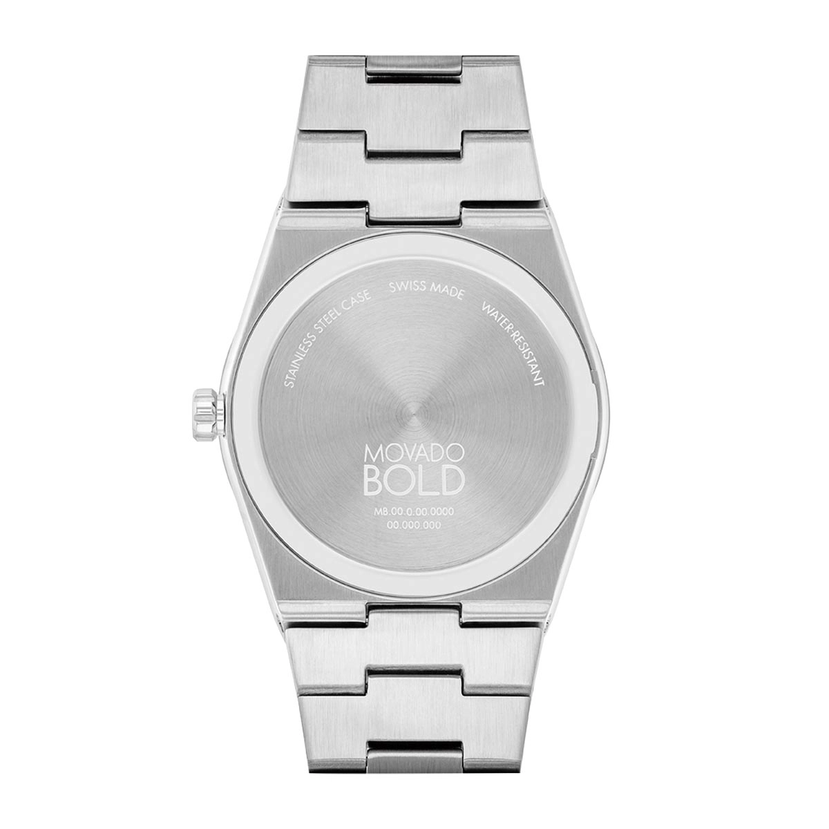 Reloj Movado análogo, para Hombre, tablero redondo colores azul y plateado, estilo index, pulso acero color plateado, calendario